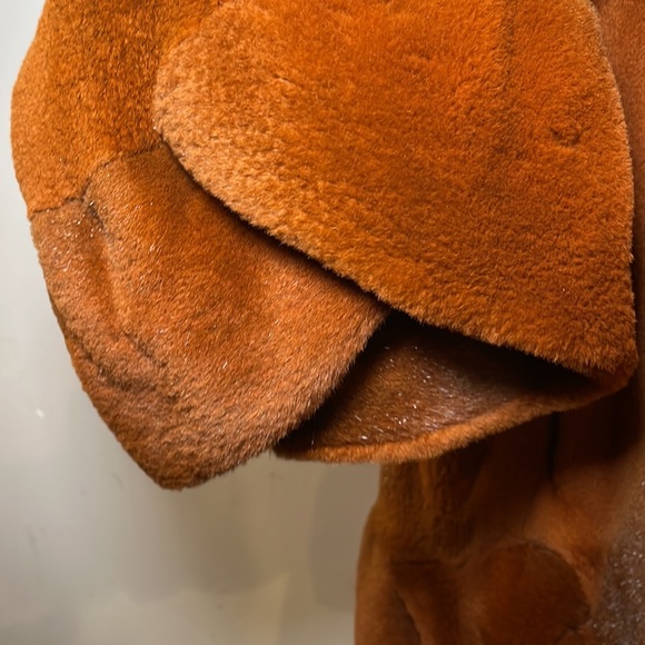 Rusty Brown Sheered Mink Vintage Jacket with Chrystal Collar Closure - Picture 3 of 9